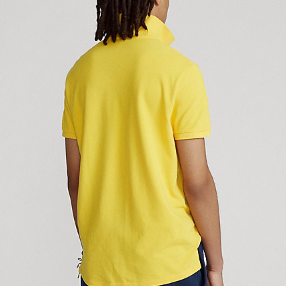Polo Ralph Lauren Iconic Mesh Shirt Yellow Bright Blue Large Golf Classic Fit - Picture 7 of 11
